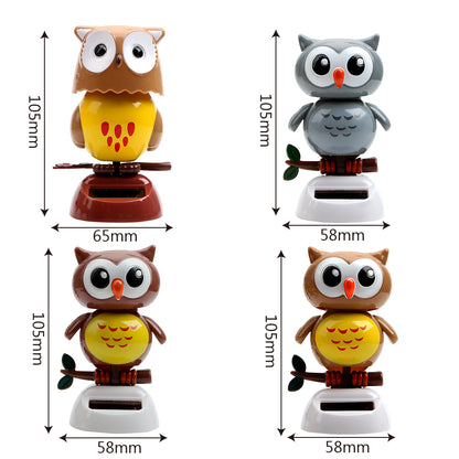 Dancing Solar Owl Car Ornament – Cute Shaking Head Dashboard Decor