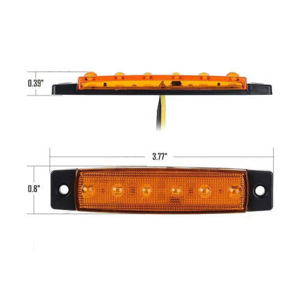 Car LED Side Marker Light 12V/24V – 6 SMD, Auto Truck Trailer Warning Lamp