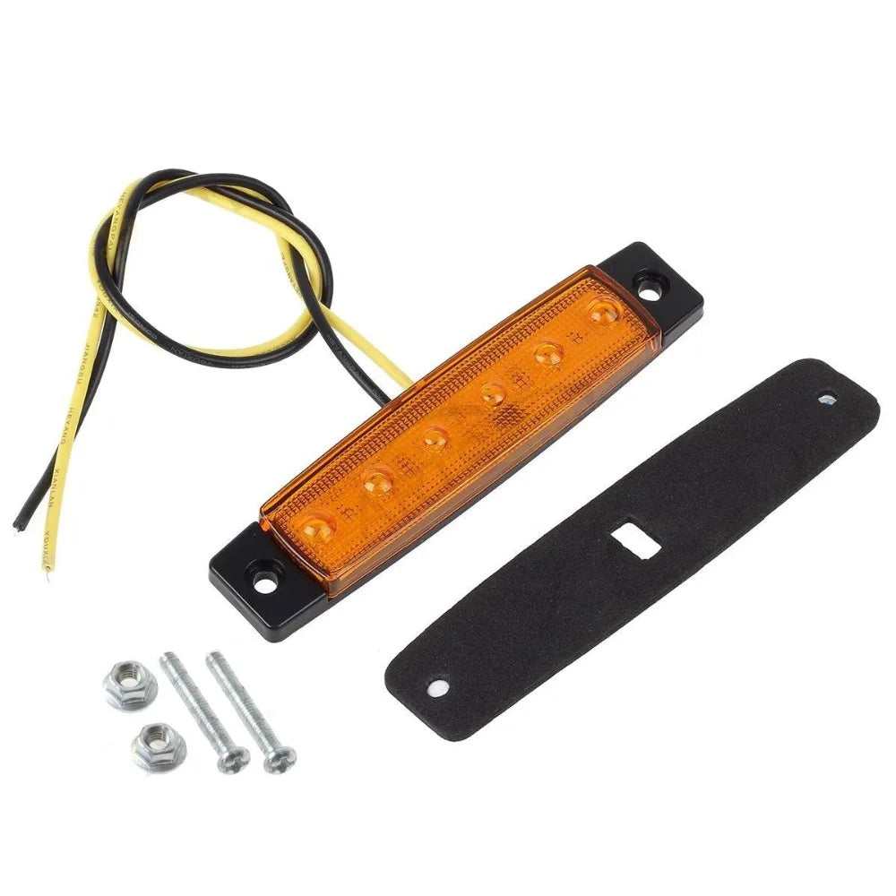 Car LED Side Marker Light 12V/24V – 6 SMD, Auto Truck Trailer Warning Lamp