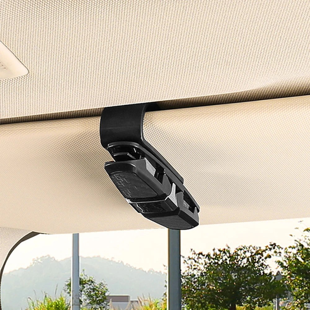 Car Sun Visor Glasses Holder – Universal Clip for Sunglasses, Cards & Tickets