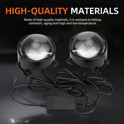 3D Dynamic LED Devil Eye Retrofit Kit – 3" Lens, 12V for Car & Motorcycle