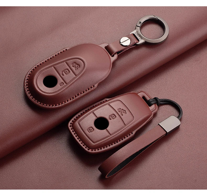 Mercedes Benz Key Fob Cover - Leather Case for A C E S G Class AMG