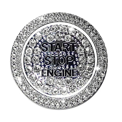 Car Start Button Diamond Stickers Rhinestone Ring Cover Accessories