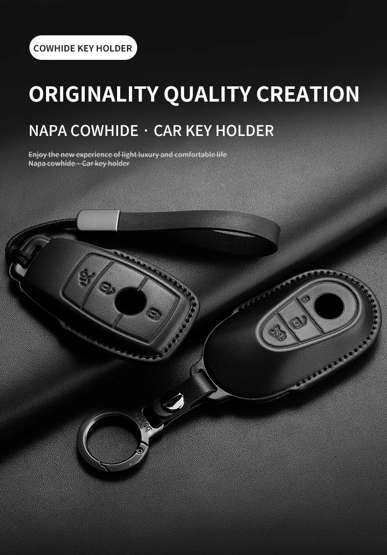 Mercedes Benz Key Fob Cover - Leather Case for A C E S G Class AMG