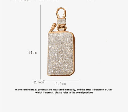 Mini Car Key Bag, Universal Key Storage, Star Sparkling Leather, Pendant Keychain, 8.7*5.5CM