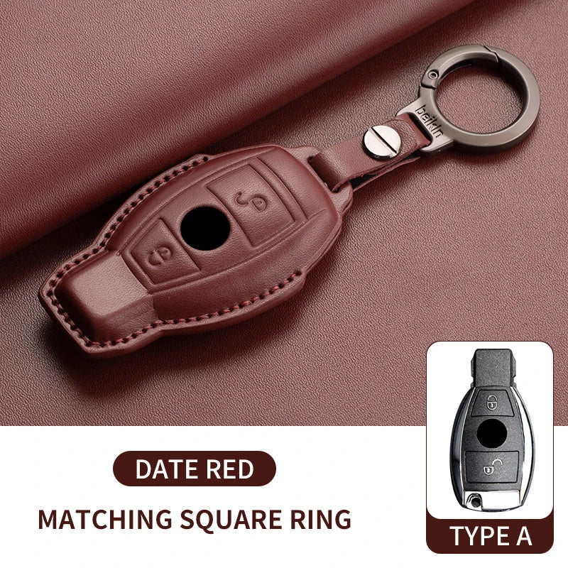 Mercedes Benz Key Fob Cover - Leather Case for A C E S G Class AMG