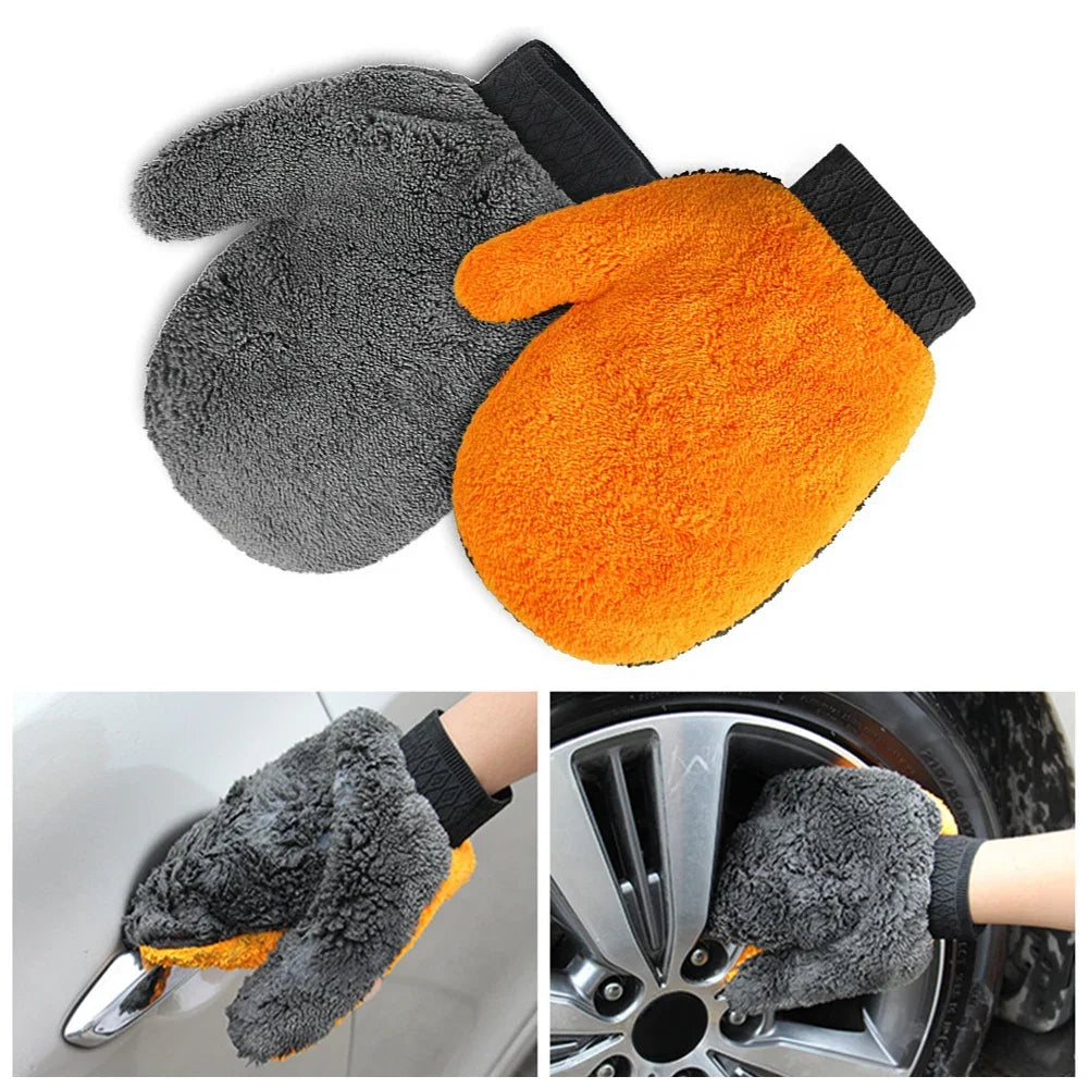 Car Wash Mitt Microfiber Cleaning Glove for Car, Furniture, and Glass