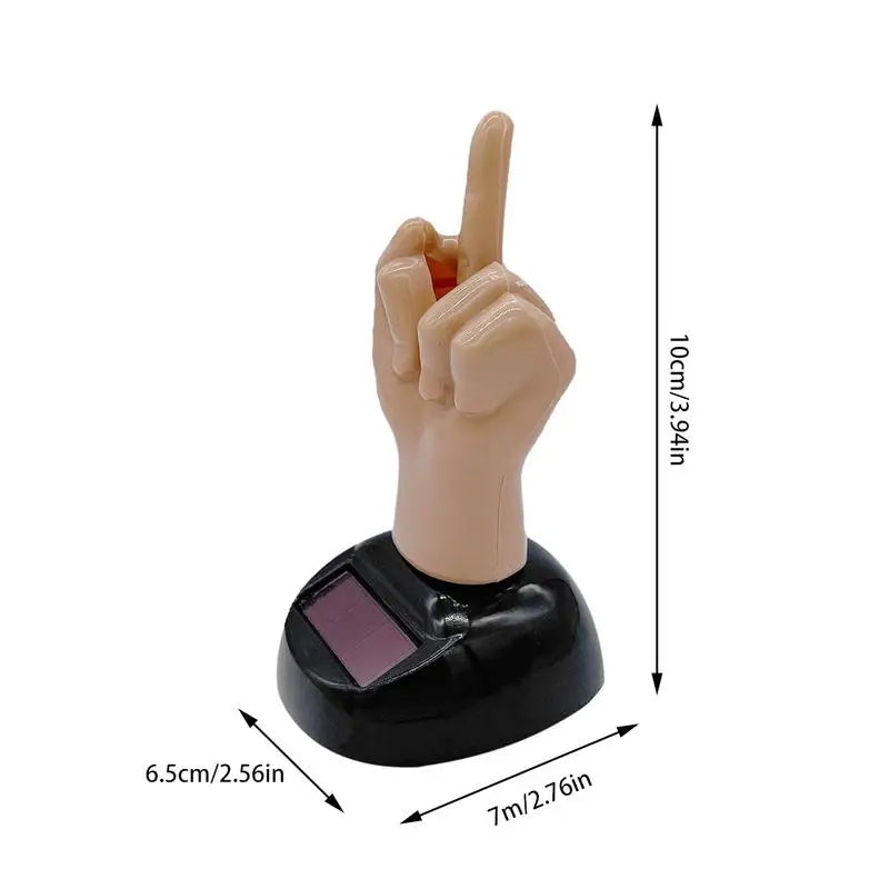 Solar-Powered Middle Finger Bobblehead Dashboard Ornament