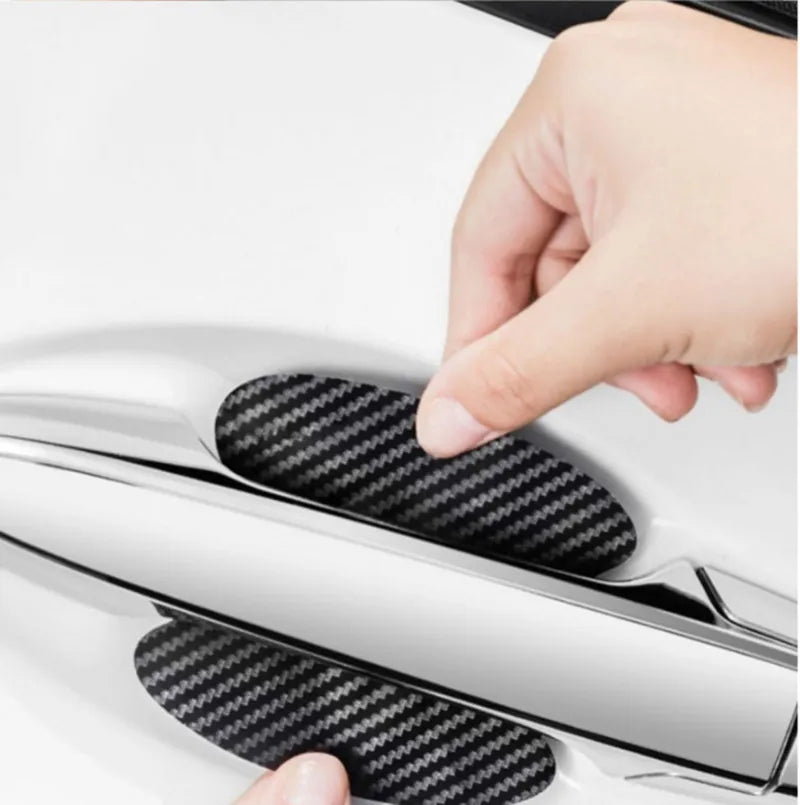 Car Door Handle Scratch Protector - Carbon Fiber, 4Pcs Set