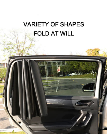 SEAMETAL 2Pcs Magnetic Car Sunshade – UV Block, Anti-Glare, Privacy Curtains