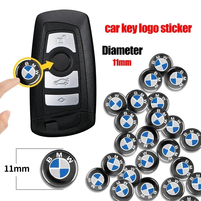 4 Pcs 11/14mm 3D Remote Key Sticker for BMW E/F Series & X/Z Models - Car Accessories