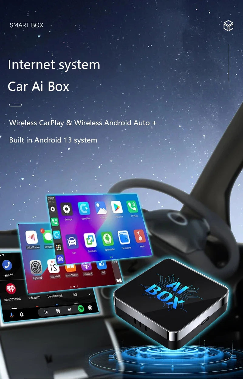 LANGJING 2025 Car AI Box – Wireless CarPlay & Android Auto, Smart System