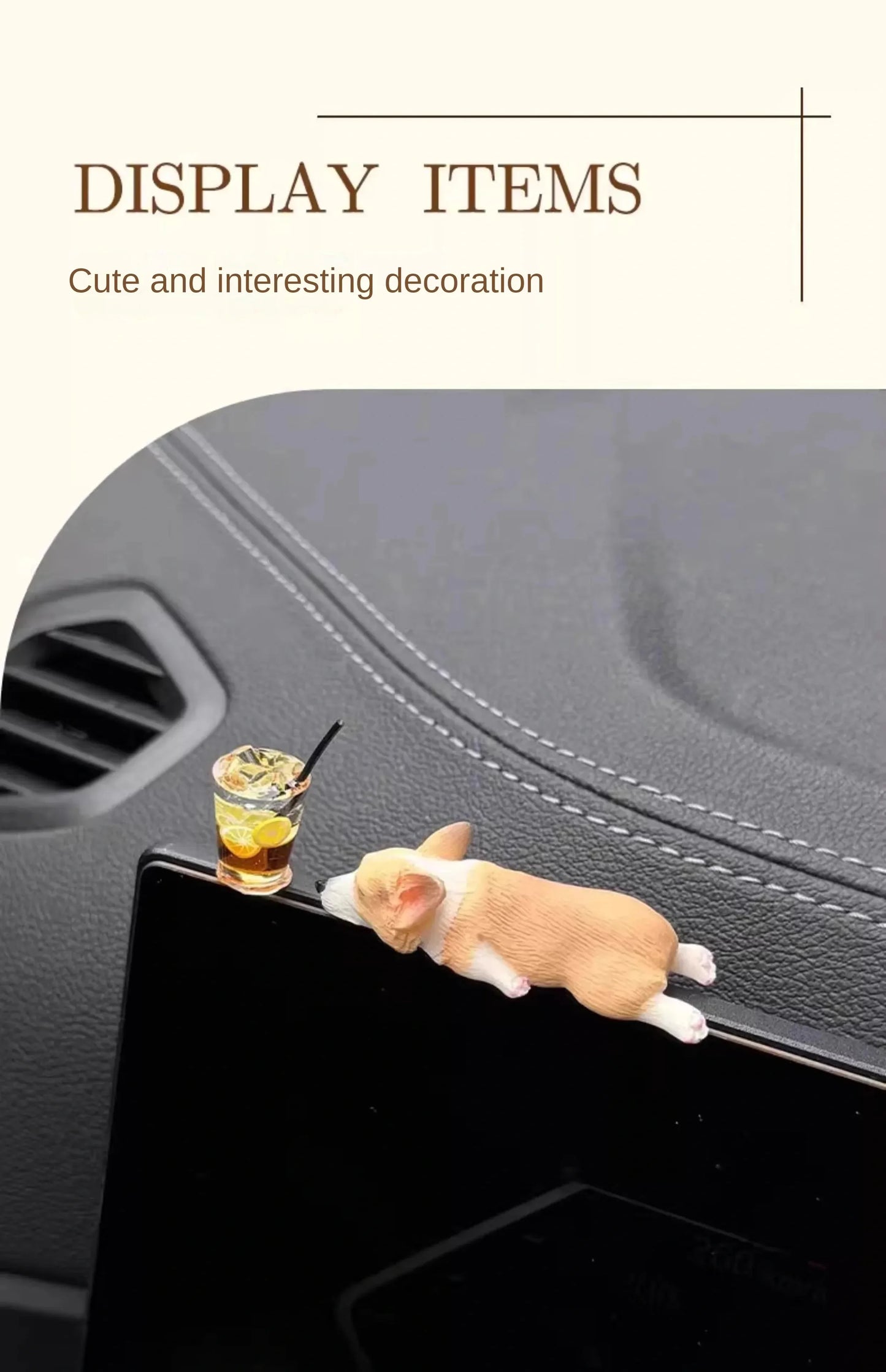 Mini Sleep Corgi Doll – Cute Car Decoration, Traceless Fixation