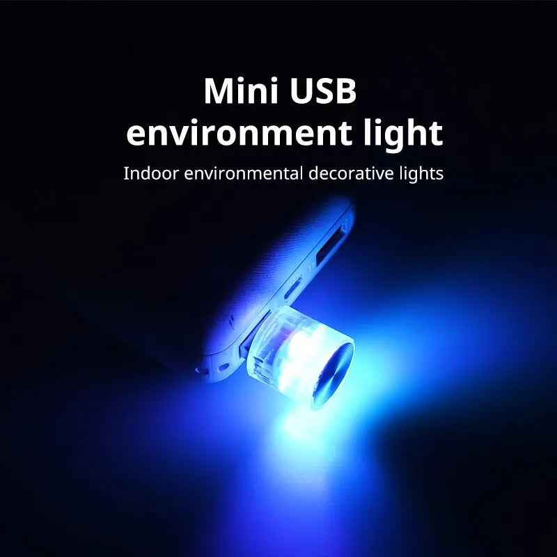 Car Mini USB LED Ambient Light – Portable Plug & Play Interior Lamp