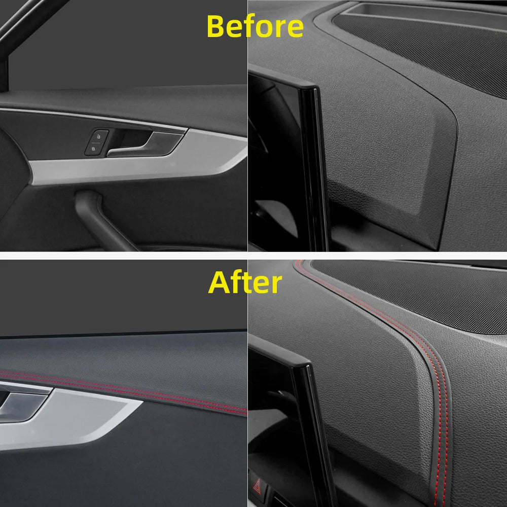 Universal Car Moulding Trim PU Leather DIY Decorative Strip for Interior