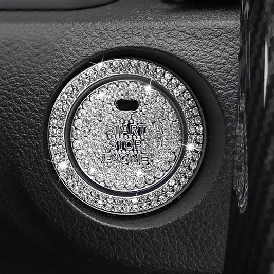 Car Start Button Diamond Stickers Rhinestone Ring Cover Accessories