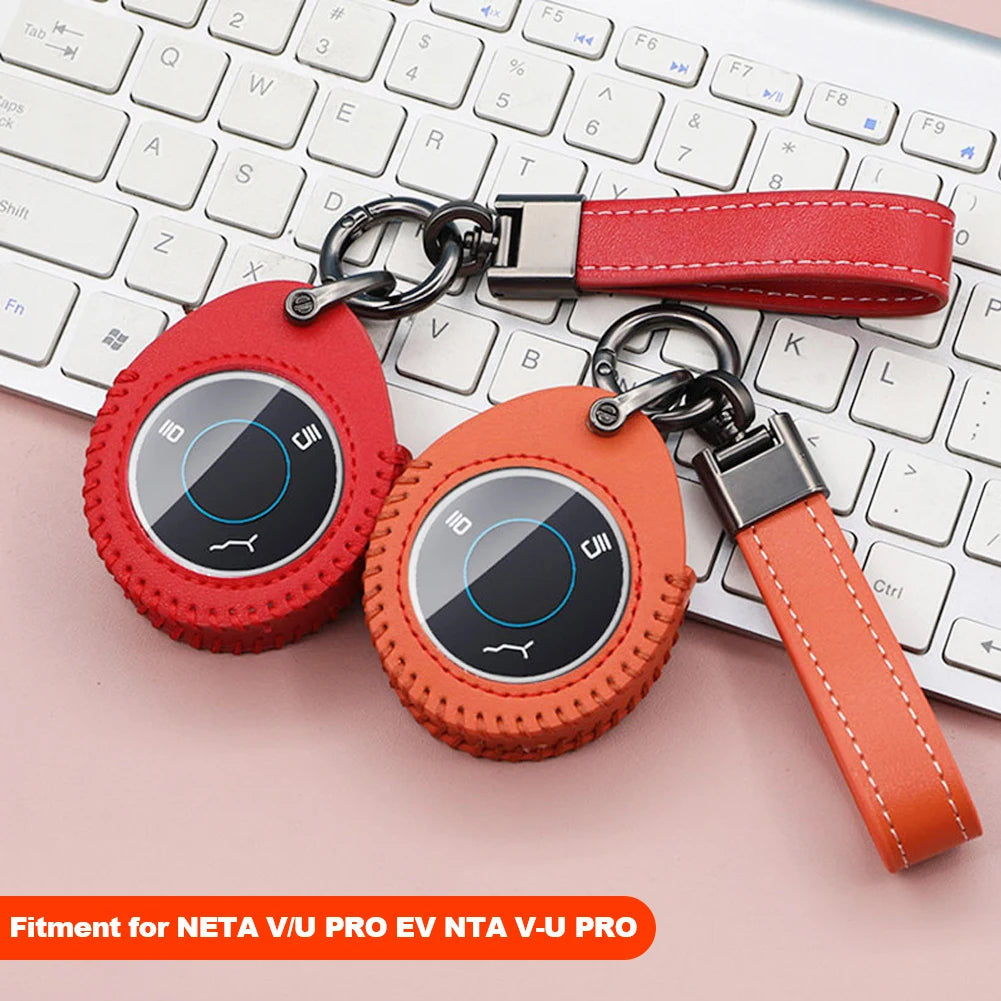 Car Leather Key Case Cover for Neta V/U Pro EV Hezhong New Energy Vehicles