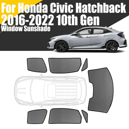 Custom Magnetic Car Window Sunshade for 2016-2025 Honda Civic Hatchback Front Windshield Curtain