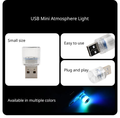 Car Mini USB LED Ambient Light – Portable Plug & Play Interior Lamp