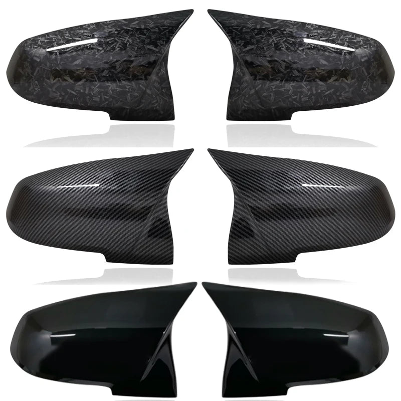 2PCS Carbon Black Rearview Mirror Cover for BMW 1-4 Series, X1 (F20-F36)