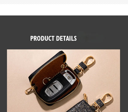 Mini Car Key Bag, Universal Key Storage, Star Sparkling Leather, Pendant Keychain, 8.7*5.5CM