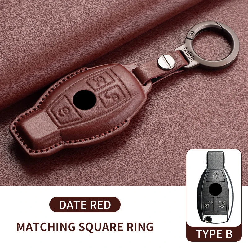 Mercedes Benz Key Fob Cover - Leather Case for A C E S G Class AMG