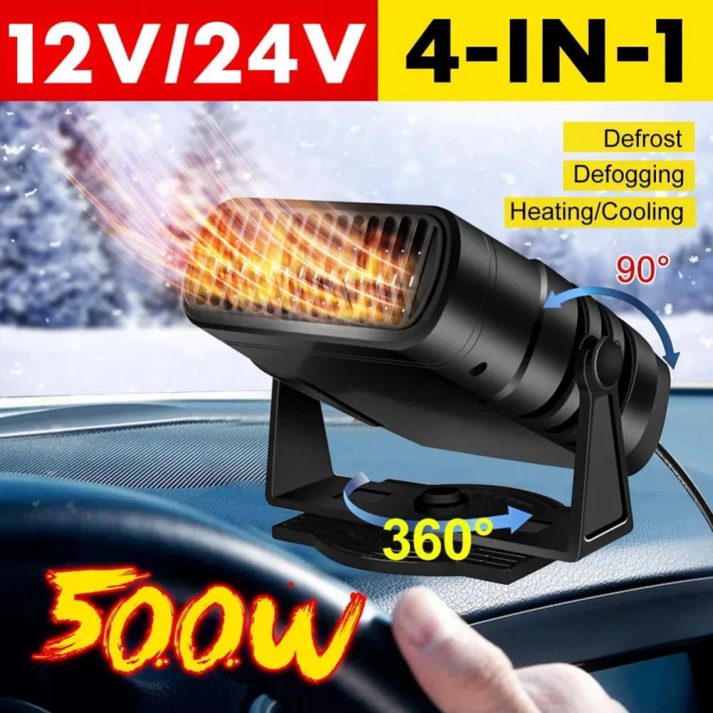 12V/24V Car Heater Fan, Portable Defroster, 120W Windshield Dryer