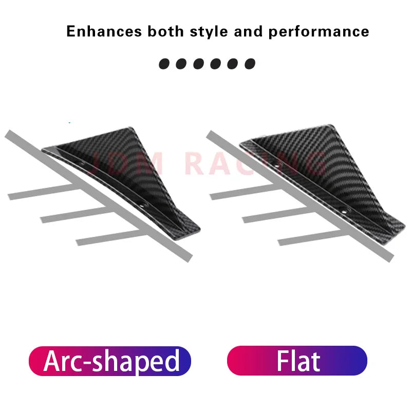 4pcs Universal Rear Bumper Lip Shark Fins Protector – Black