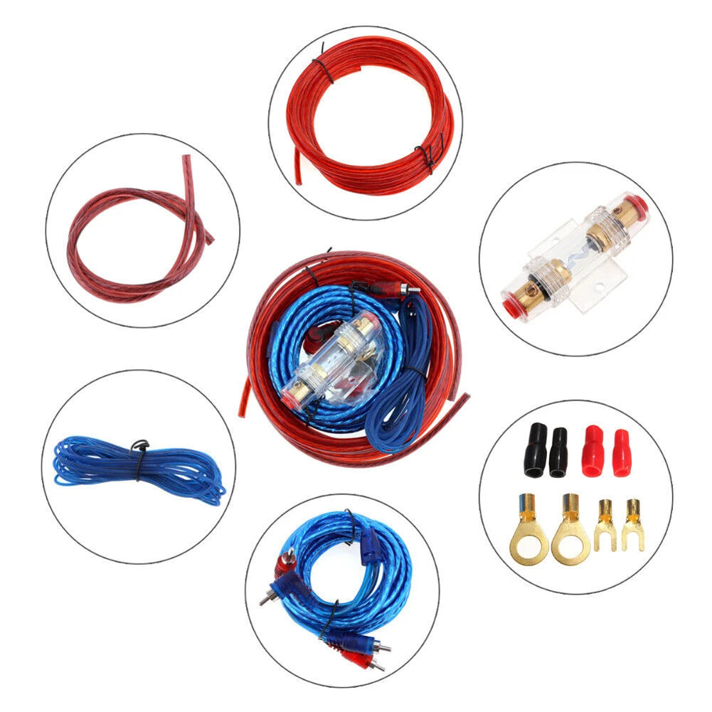 1500W AUX Kit 60AMP Fuse 8GA Power Cable Car Audio Wire Copper Clad