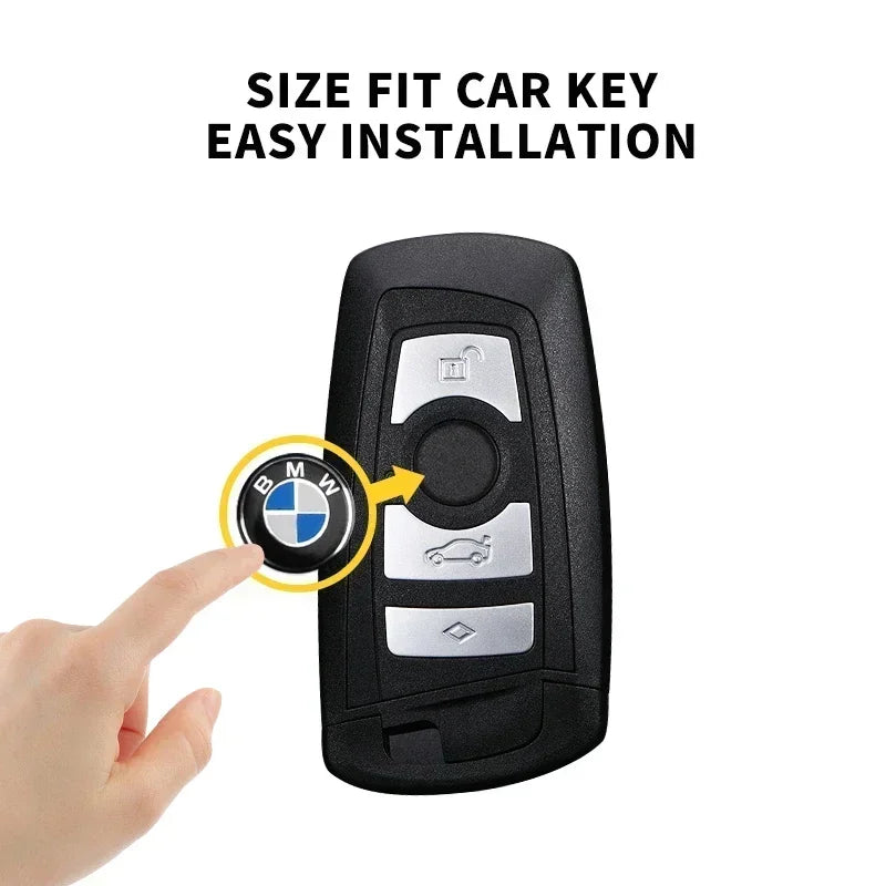 4 Pcs 11/14mm 3D Remote Key Sticker for BMW E/F Series & X/Z Models - Car Accessories