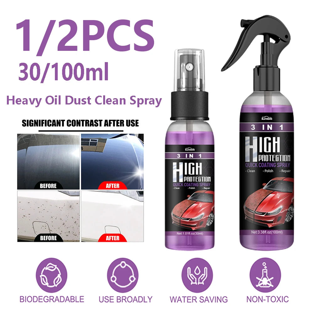 1-2Pcs Car Paint Cleaning Agent High Protection Degreaser Spray 30/100ml