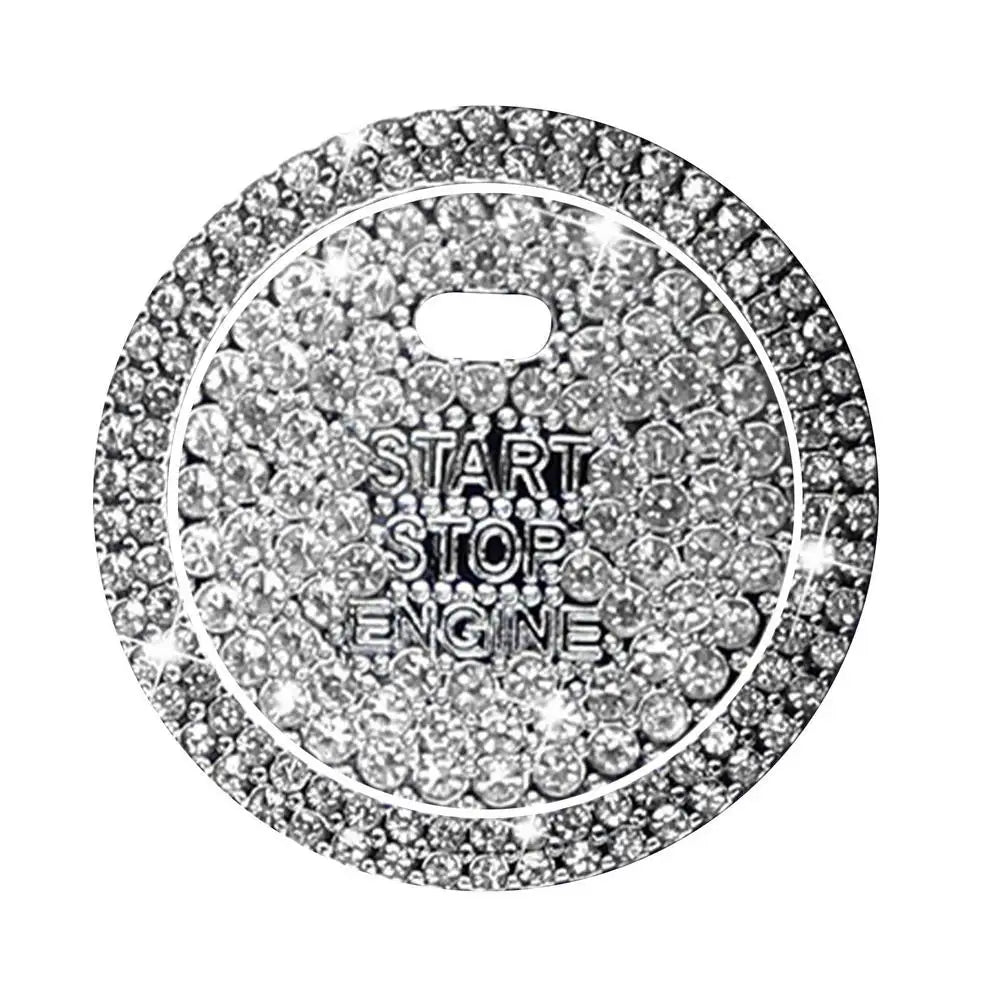 Car Start Button Diamond Stickers Rhinestone Ring Cover Accessories