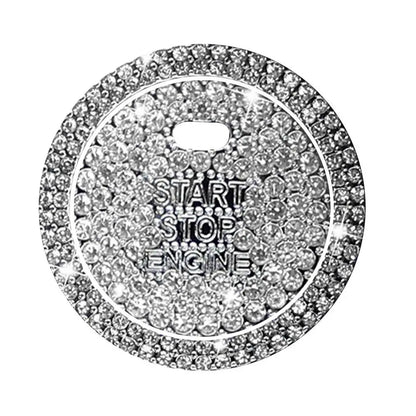 Car Start Button Diamond Stickers Rhinestone Ring Cover Accessories