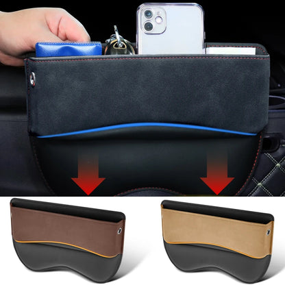 Suede Car Seat Gap Organizer – Leather Storage Pocket for Car Interior