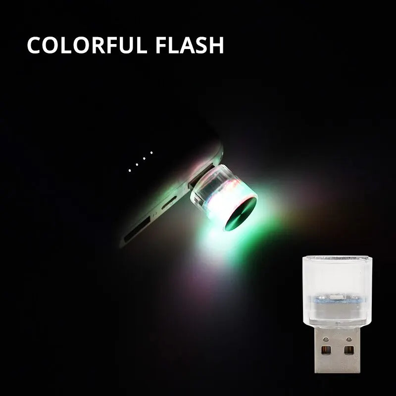 Car Mini USB LED Ambient Light – Portable Plug & Play Interior Lamp