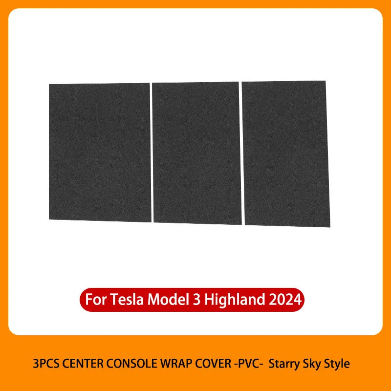 Tesla Model 3 Highland 2025 Center Console Cover – Wood Grain/Carbon Film