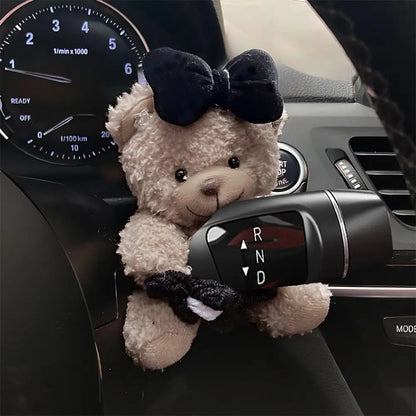 Cute Plush Car Clutch & Dashboard Decoration – Turn Signal, Rearview, Wiper Ornament