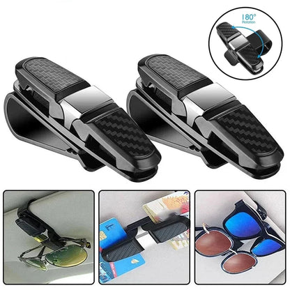 Car Sun Visor Glasses Holder – Universal Clip for Sunglasses, Cards & Tickets