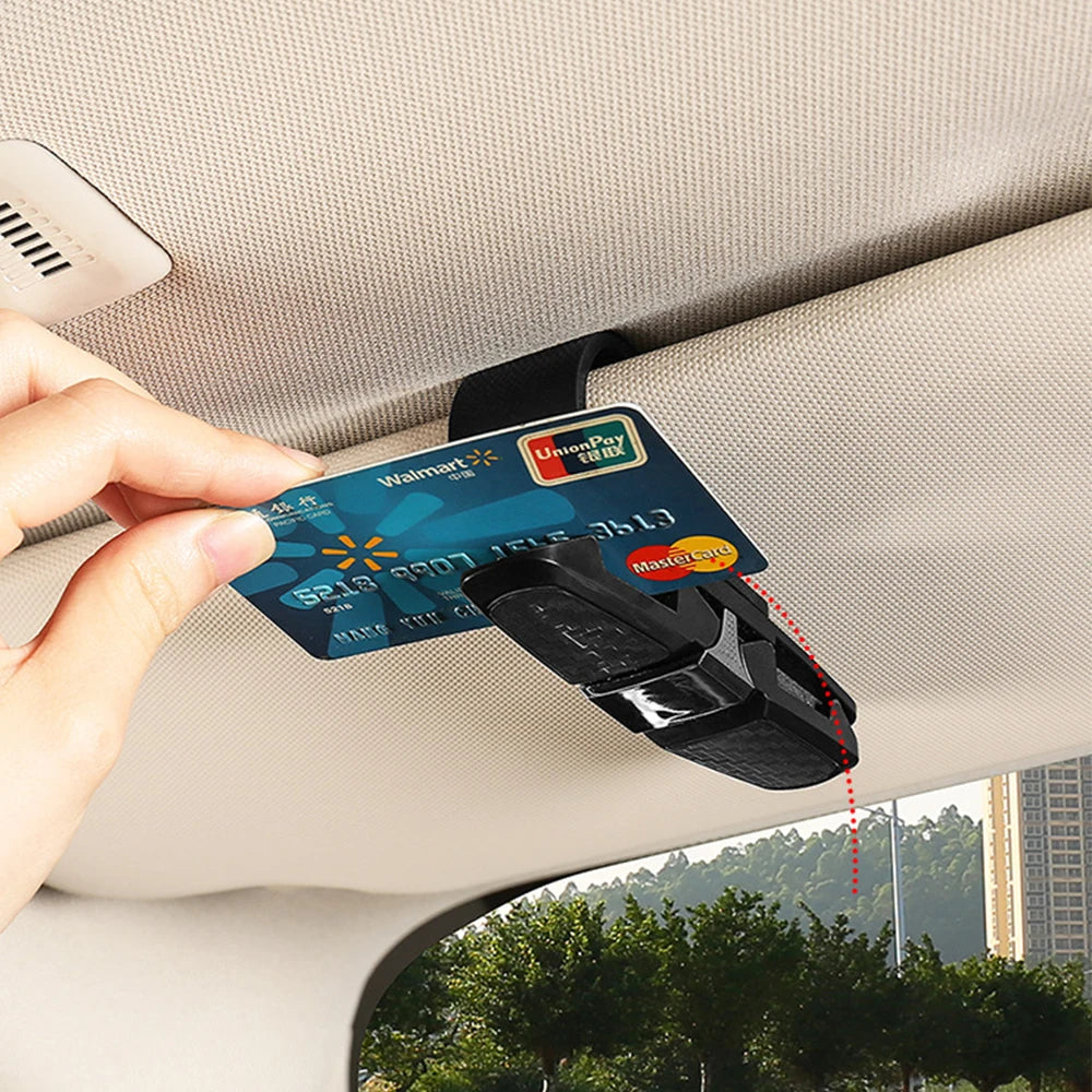 Car Sun Visor Glasses Holder – Universal Clip for Sunglasses, Cards & Tickets