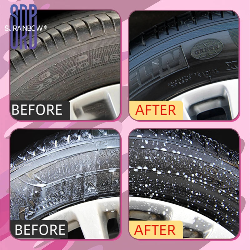 Tire Shine, Glossy Finish, UV Protection, Vinyl, Plastic