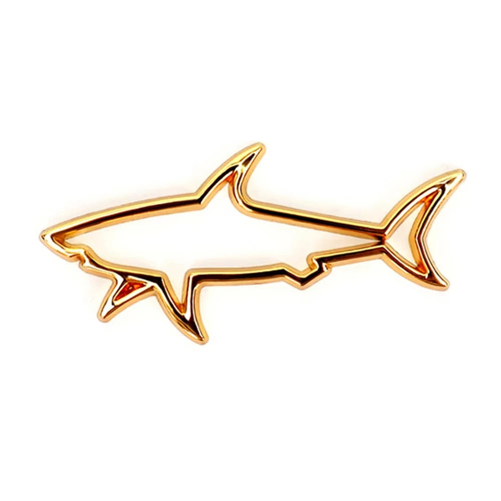 Car 3D Metal Shark Fish Emblem Badge Decal – Auto & Motorcycle Fuel Cap Decoration