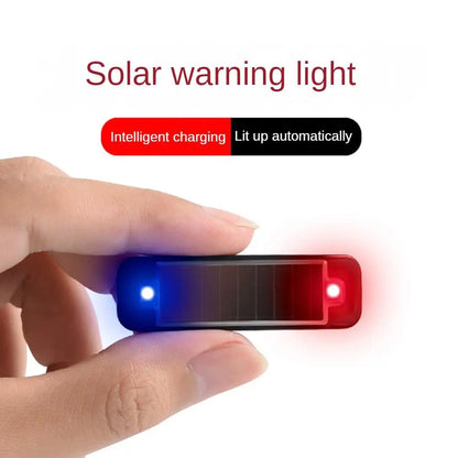 Black Solar Anti-Theft Alarm Light Motorcycle Car Scooter Wireless LED