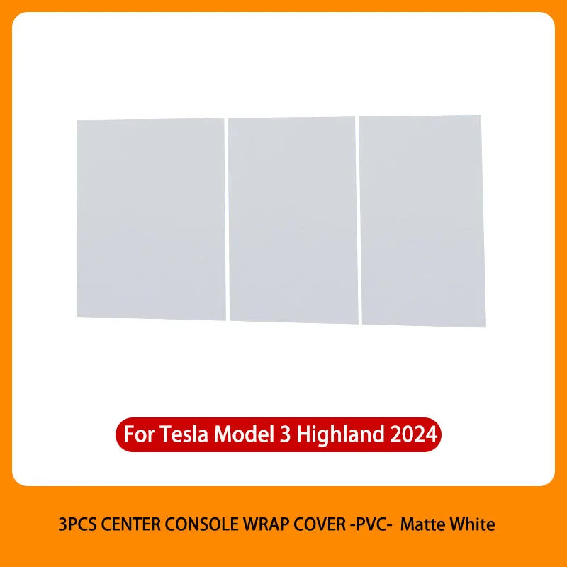 Tesla Model 3 Highland 2025 Center Console Cover – Wood Grain/Carbon Film