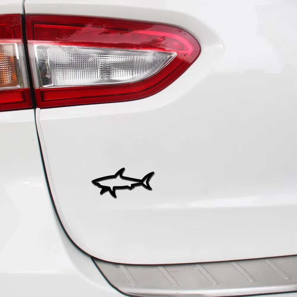 Car 3D Metal Shark Fish Emblem Badge Decal – Auto & Motorcycle Fuel Cap Decoration