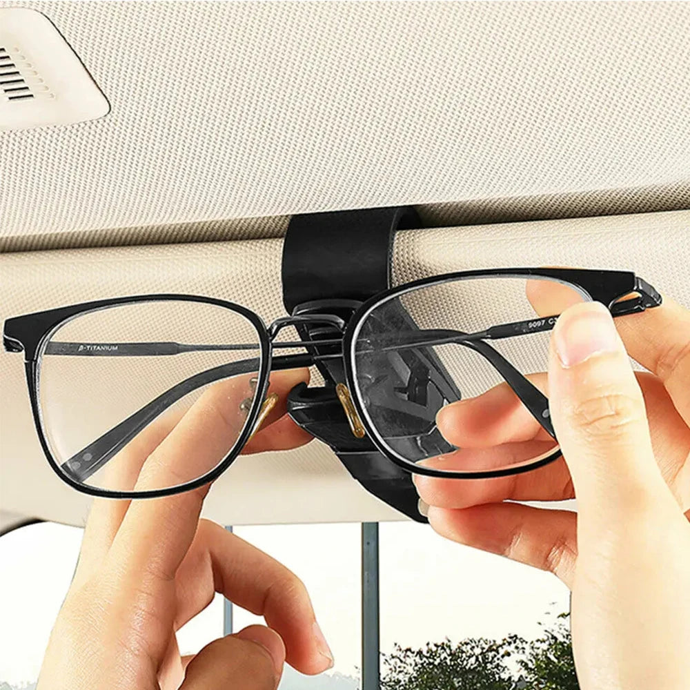 Car Sun Visor Glasses Holder – Universal Clip for Sunglasses, Cards & Tickets