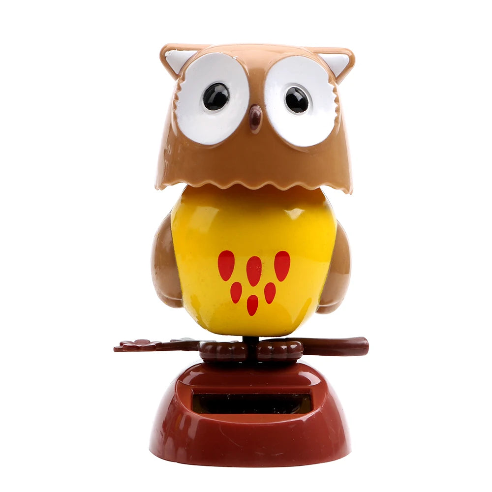 Dancing Solar Owl Car Ornament – Cute Shaking Head Dashboard Decor