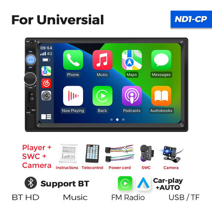 Navifly ND1 2 din Car Radio 7" Touchscreen MP5 BT SWC TF FM Camera