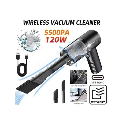 Portable Wireless Car Vacuum Cleaner 120W High Power Dual Use