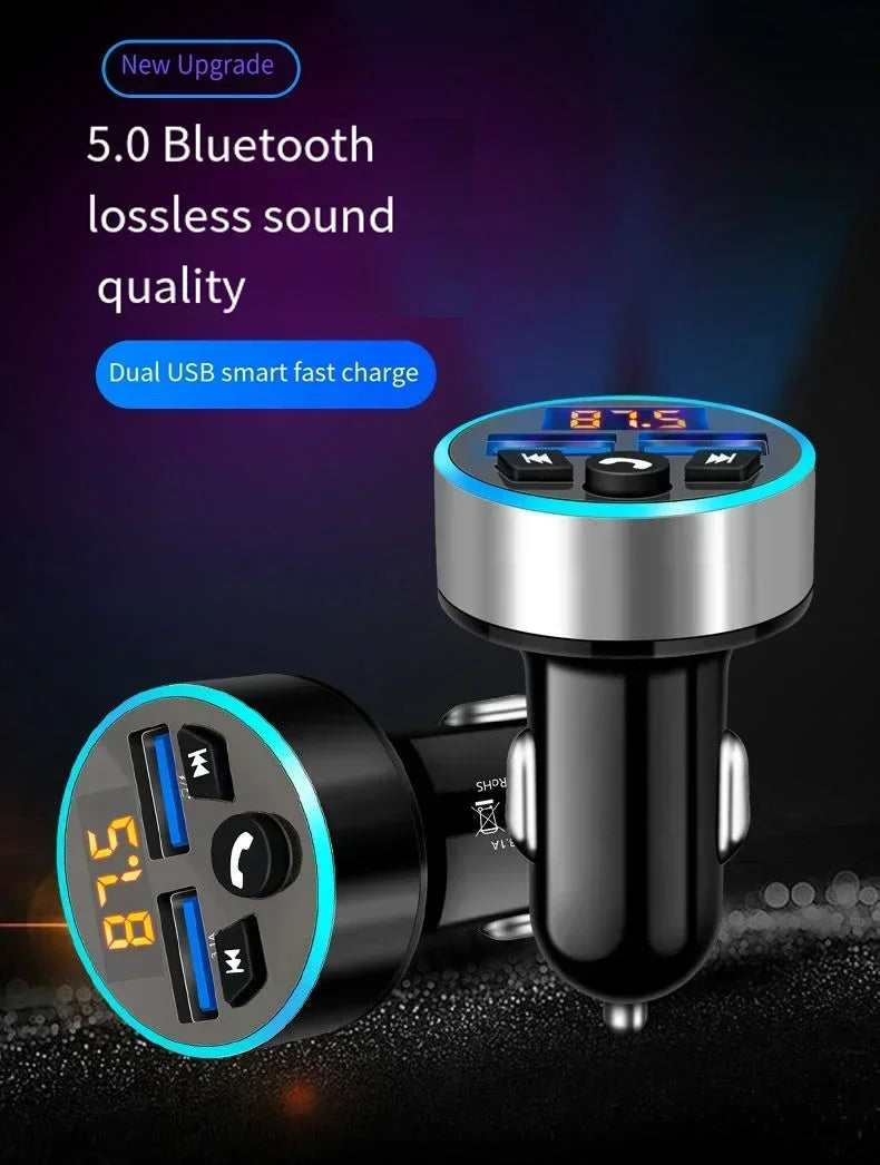 Car Bluetooth FM Transmitter MP3 Player Adapter Fast Charger