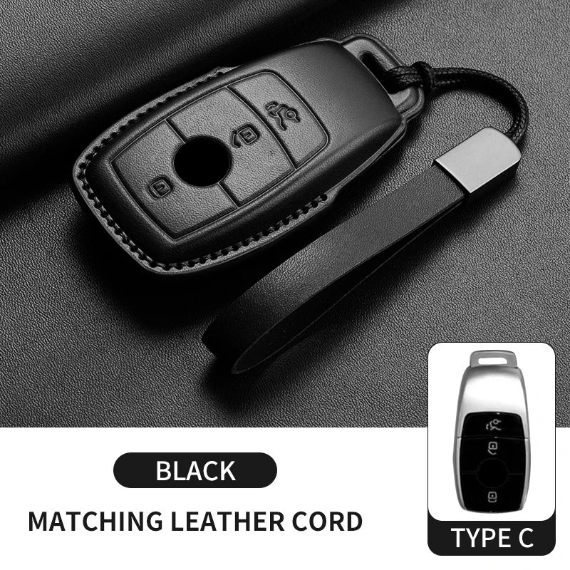 Mercedes Benz Key Fob Cover - Leather Case for A C E S G Class AMG